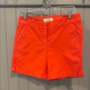 J.Crew Orange 7” Broken In Chino Shorts Flat Front 100% Cotton